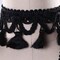 1 Yard Black Braided Gimp Trim with Silky Tassel Fringe for Upholstery and Decor